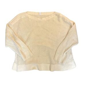 Old Navy XXL 100% cotton, long sleeve boat neck knitted cream sweater net